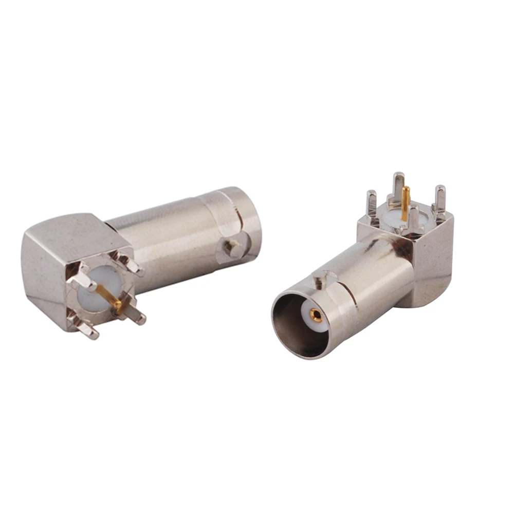 Superbat 10pcs BNC Thru Hole Female Right Angle PCB Mount RF Coaxial Connectors for Electronic Components Market