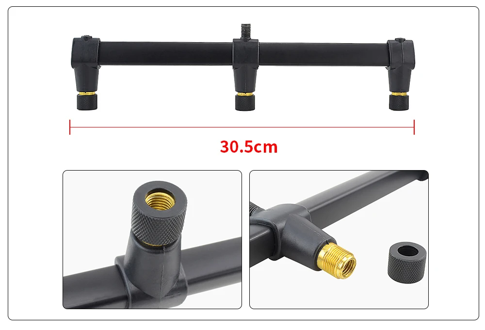 Karpfen-Angelruten-Pod-Set aus Aluminium mit Tasche, 2 Stück Bankstäben und 2 Stück Buzz Bars für 3 Ruten – Detail 3