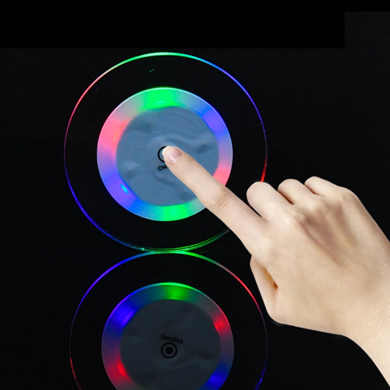LED Coaster Acrylic Bar Cocktail Flash Base Mats Crystal Ultra-Thin For Bar Table Decoration Accessories