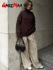 Women's Turtleneck Sweater Oversize Winter Vintage  Knitted Red Sweater Pullover Women Soft Gray Warm Sweater for Women 2024 4