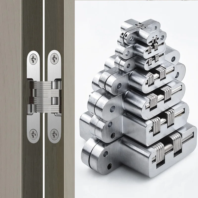 180 Degree Concealed Stainless Steel Folding Heavy Built-in Door Hinges Invisible Hidden Cross Gemel