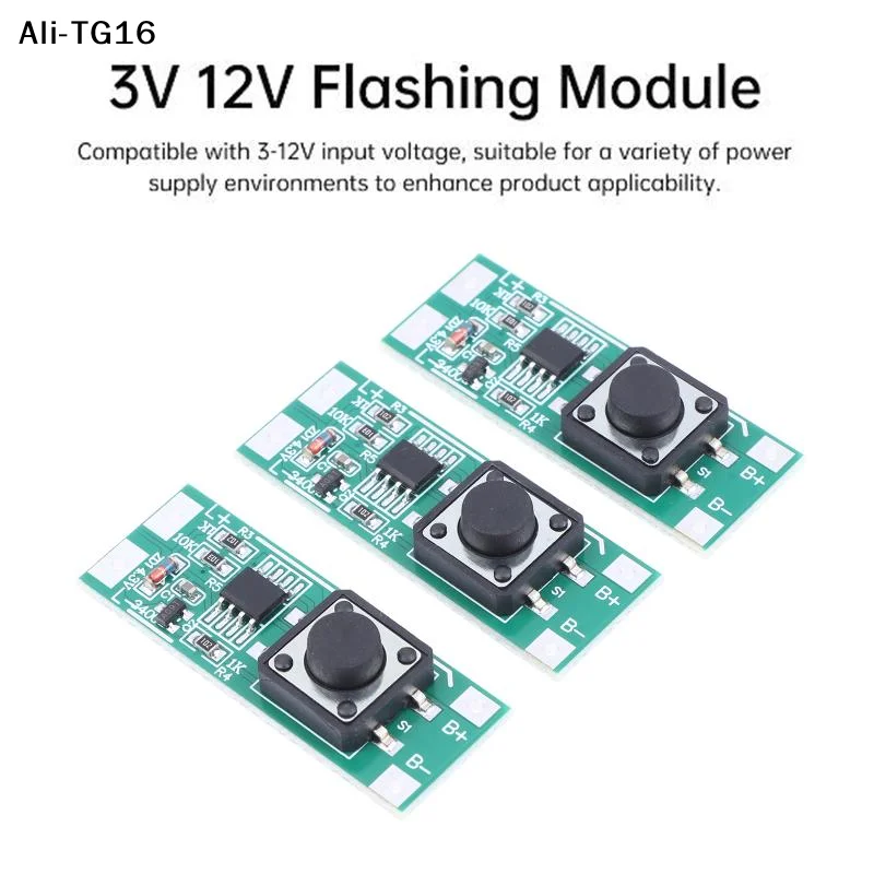 【TG16】1/3Pcs DC3V-12V 3가지 모드 고휘도 점멸등 자동차 LED 제어 드라이버 보드가 있는 점멸 모듈