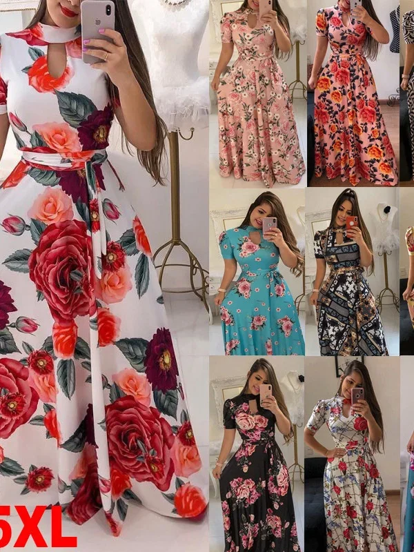 

Europe And The United States Spring And Summer Fashion Sexy Printed Dress Women