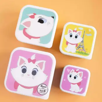 Cute Cartoon Animal Pattern Bento Box Children's Portable Fruit Box Kids Mini Snack Box Lunch Box 4pcs/set 1