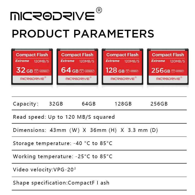 High-Speed Compact Flash Card - Real Memory Options: 256GB, 128GB, 64GB, 32GB - Premium Quality