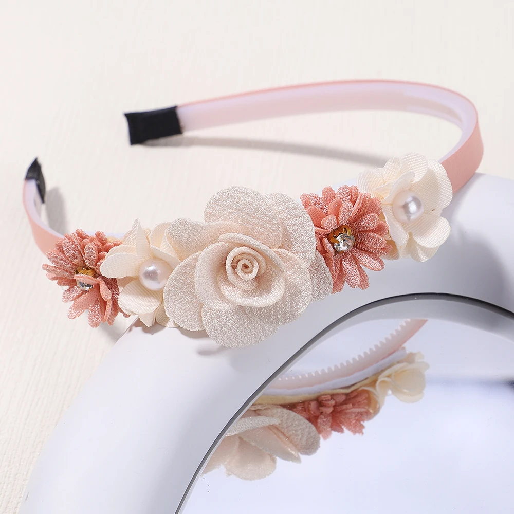 Hair Accessories Handmade Head Flower Girls Headbands Pearl Feather
