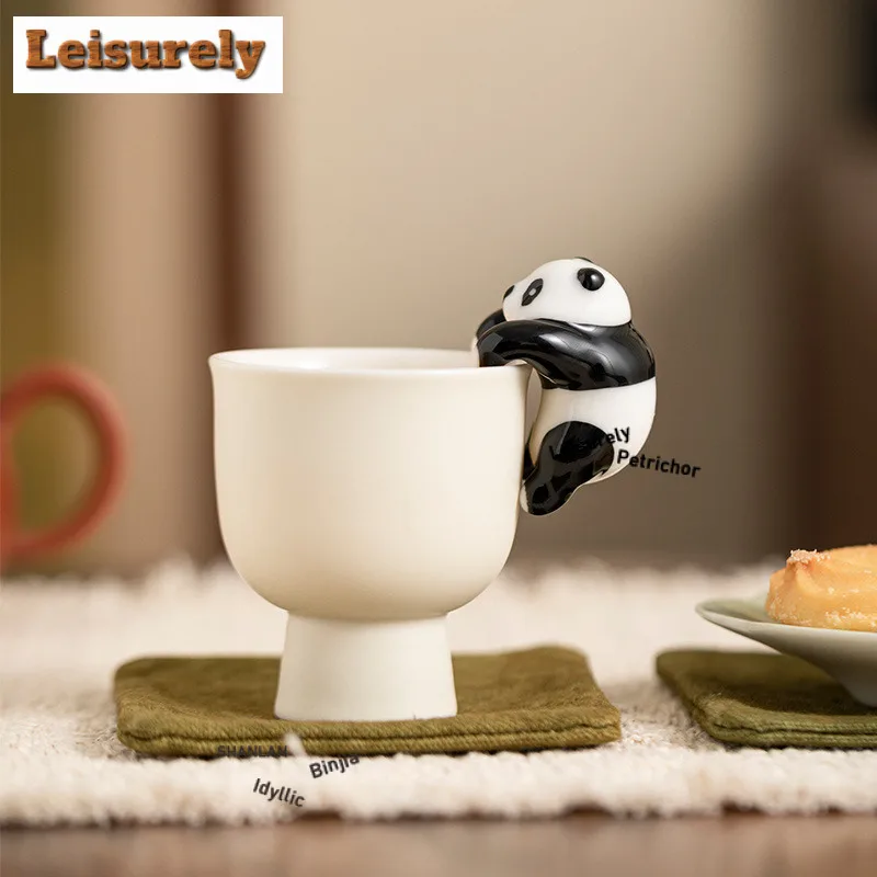 Little Panda Tea Pet Ancient Flowerpot Landscaping Tea Figurine Play Toys Tea Statue Ornaments Tea Items Collection Accessories