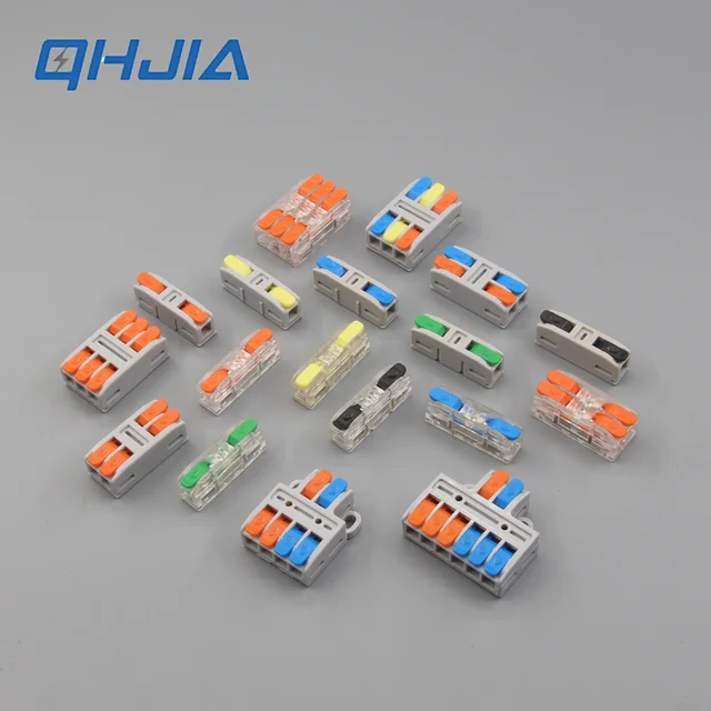 10/50/100PCS Quick Elec Connectors Univ Compact Splice เทอร์มินัล Push-in Home เครื่องมือ-ฟรีสายไฟปลอดภัยทนทาน AWG22-14 1