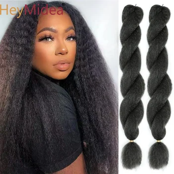 Vixen Crochet Kinky Curly Bulk Hair Synthetic Yaki Straight Marley Braiding Hair Extensions Ombre Crochet Braids Hair For Women 1