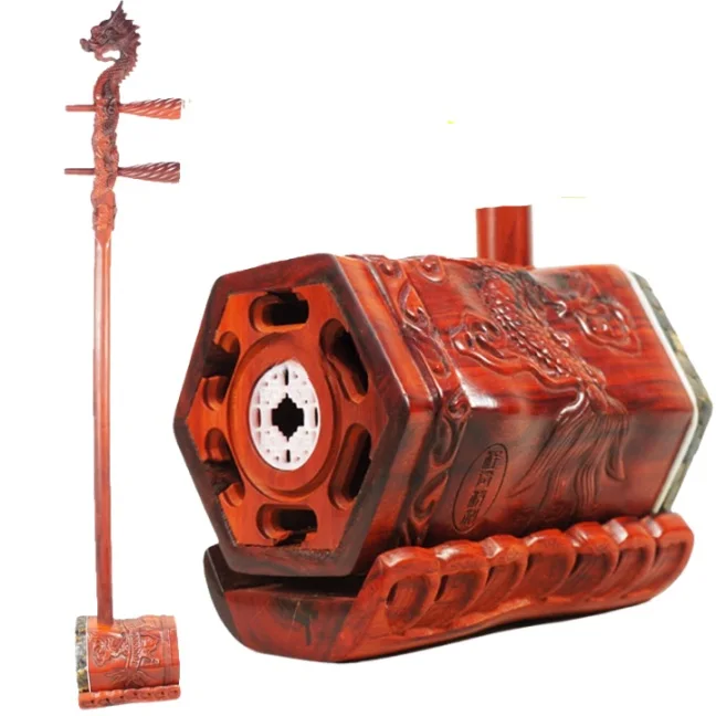 Dragon Erhu red sandalwood Carving Dragons Chinese string instruments