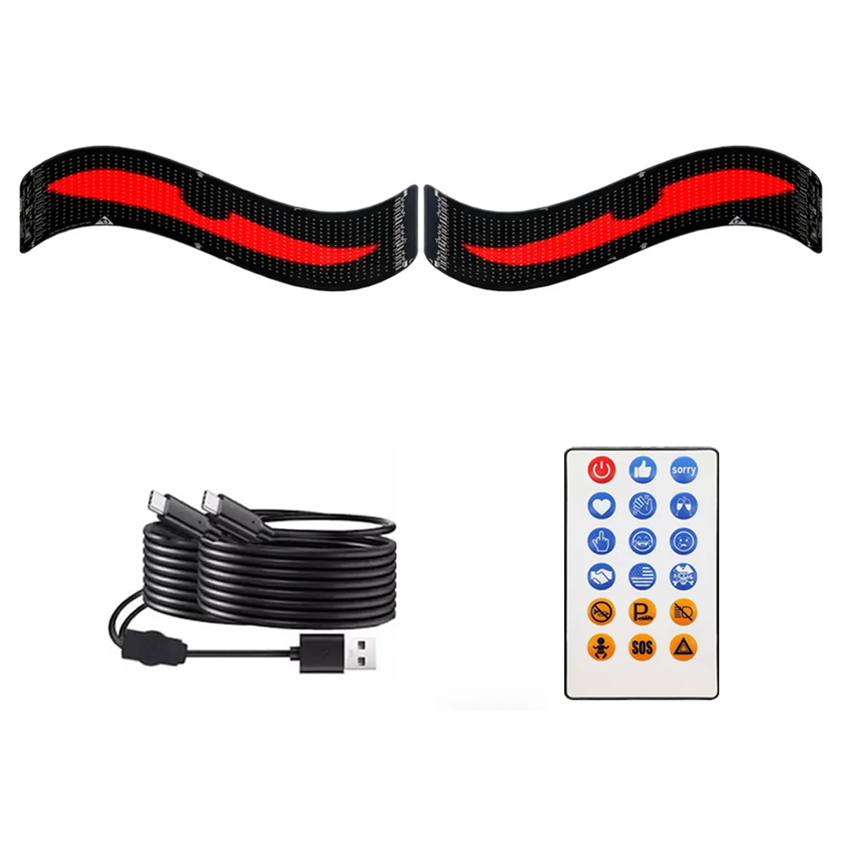 Pantalla flexible LED para automóviles: pantalla publicitaria flexible vehicular con USB, APP Bluetooth, compatible con vidrio de escaparate, "Ojo de Diablo" display