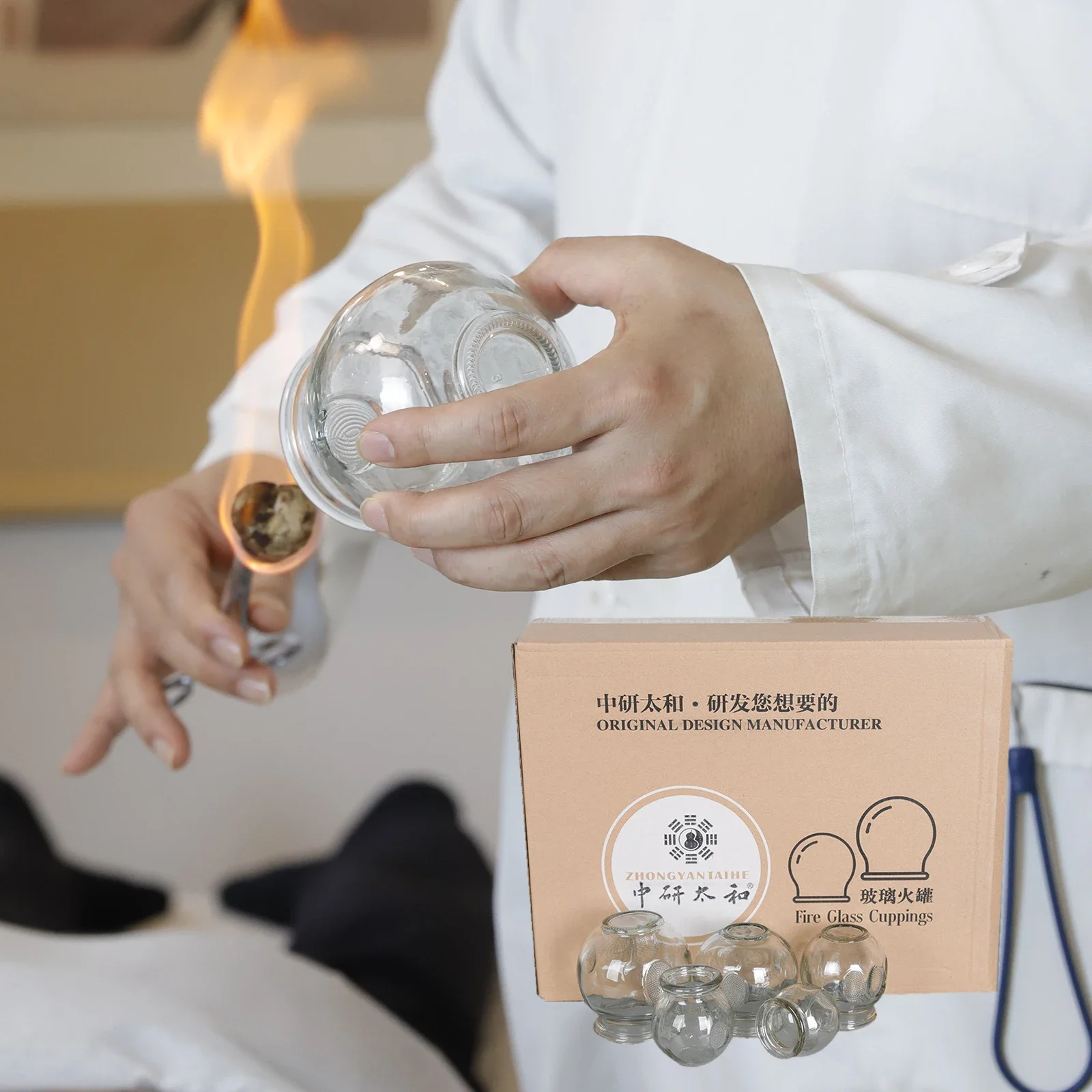 Cupping Set Chinese Cup Device Suction Apparatus Vacuum Cupping Cups Jars Therapy Professional Glass Suction Cups Massage Claro Cupping Set