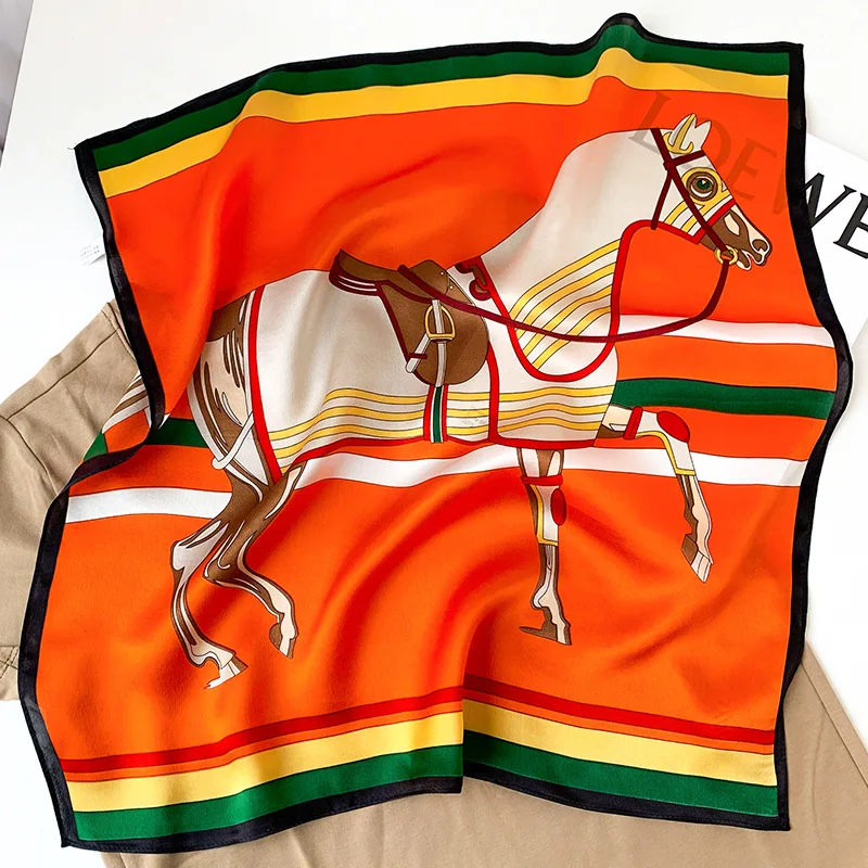 100% authentic hermes by jacques eudel large silk scarf horse