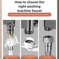 หัวก๊อกน้ำทองเหลืองอเนกประสงค์สำหรับเครื่องซักผ้า, ควบคุมแบบเอาต์พุตเข้าห้องน้ำสามทาง 2