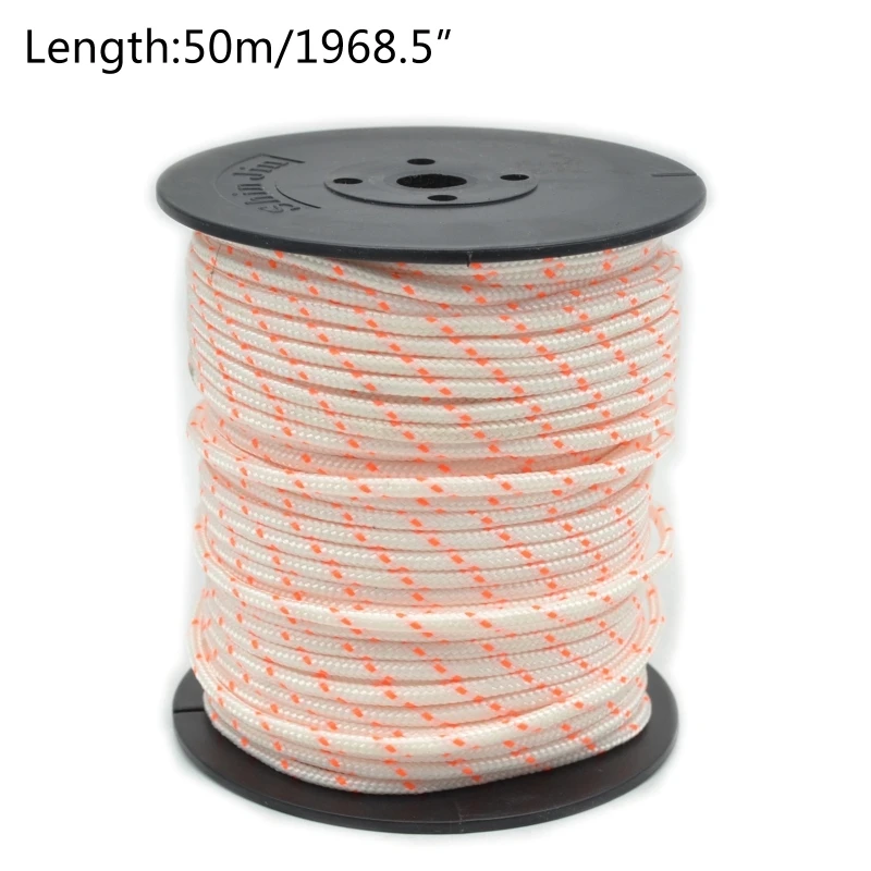 

50m 3mm Nylon Pull Starter Rope Recoil Engine Cord for Trimmer Lawn Mower R7UA