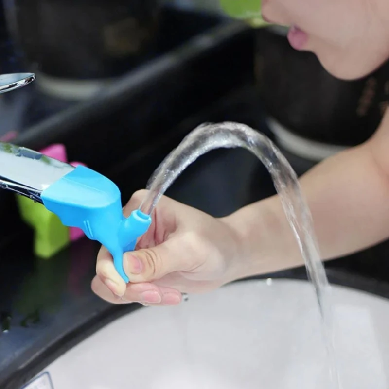 

Silicone Elastic Nozzle Guide Bathroom Kitchen Sink Faucet Extender For Baby Kids Children Hand Washing and Easy Drinking Gargle