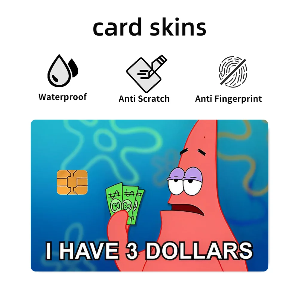 I have 3 Dollars Stickers 4pcs PVC Card Skin Stickers for Bank Card Bus Metro Case Decorate Gift