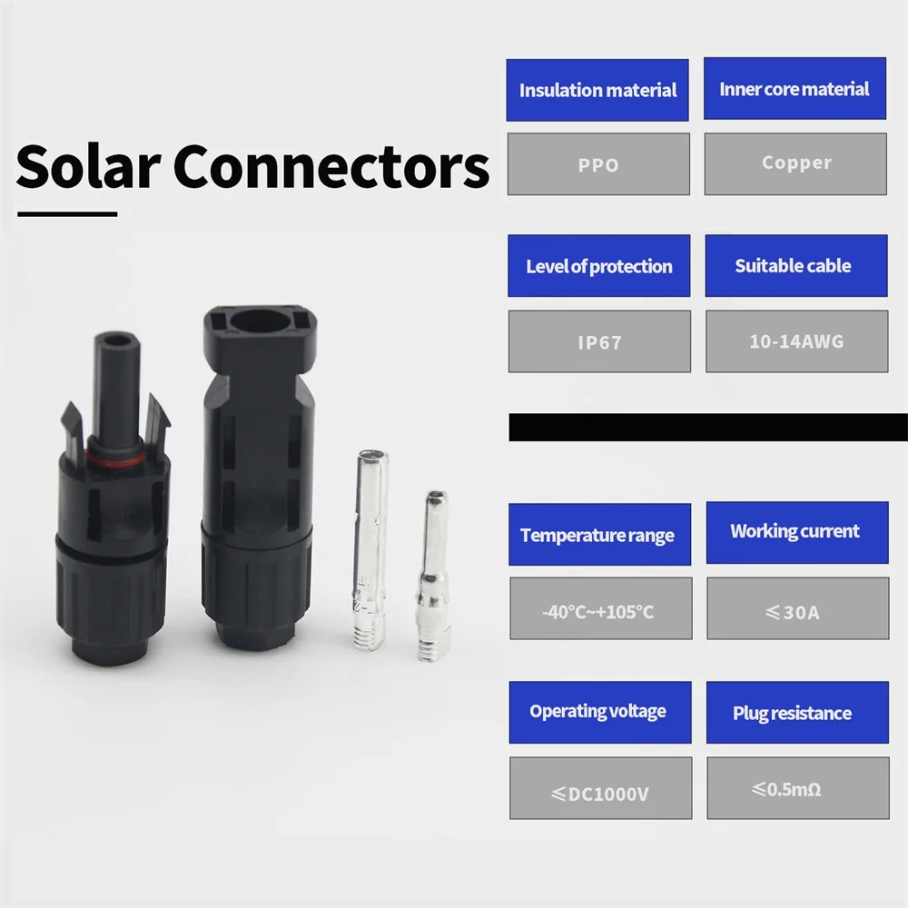 Conector Solar TUV 1500V, enchufe Solar 30A para Panel Solar