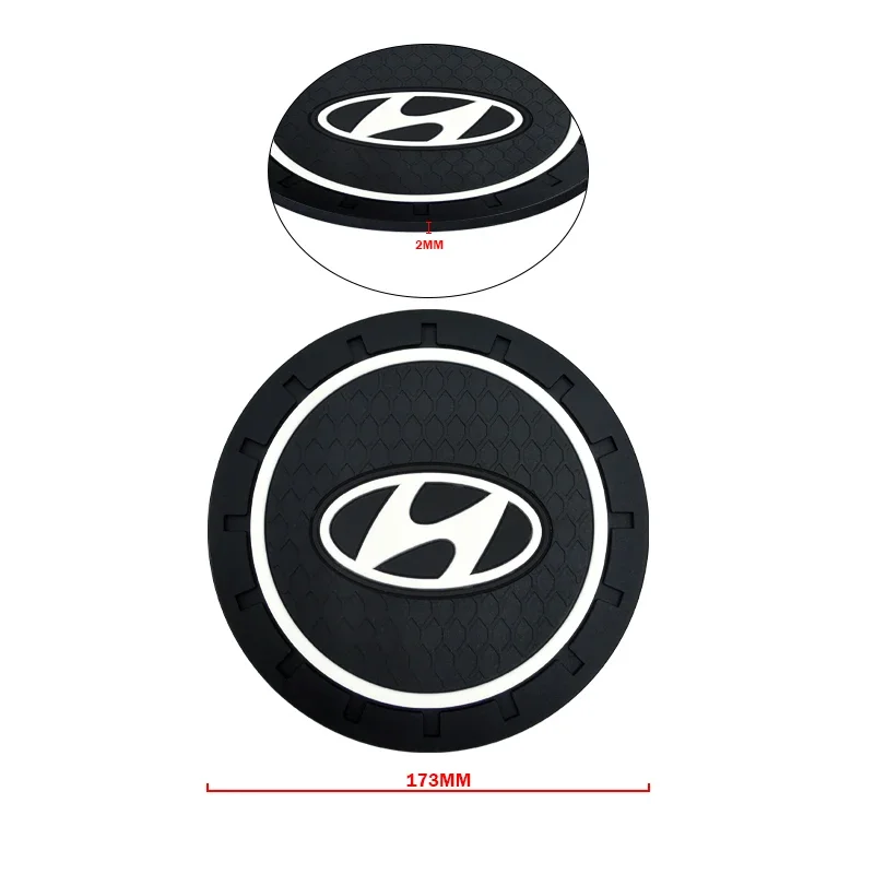 Car Cup Mat Interior Anti Slip Mat Cup Silicone Storage For Hyundai Santa Fe Sonata Solaris Azera Creta I30 Ix25 IX35