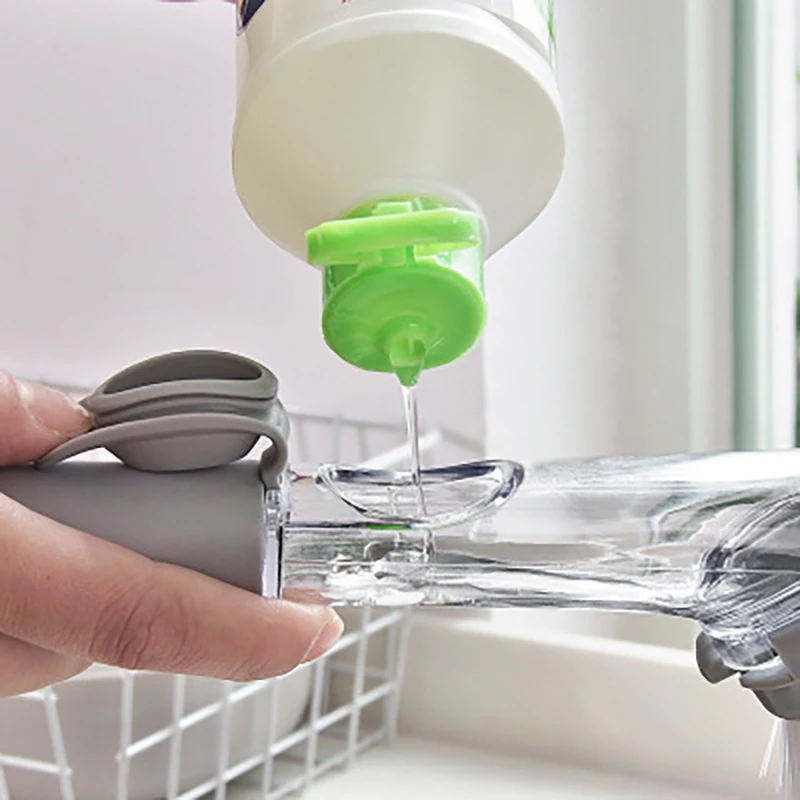 

Automatic Liquid Addition Sponge Dishwashing Brush Long Handle Wash Artifact Non-Stick Oil Kitchen cleaning brush CF-70