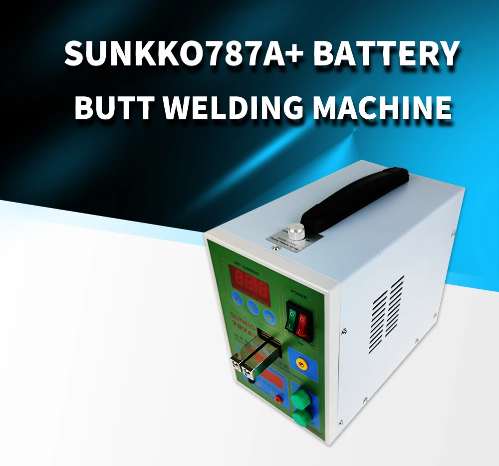 SUNKKO LED Pulse Battery Spot welder 787A+ Spot welding Machine Micro-computer 18650 micro welding with LED light +Battery Clamp