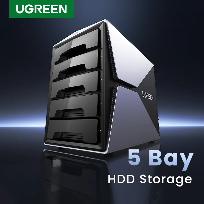 Ugreen HDD 도킹 스테이션, 외장 하드 드라이브 인클로저, RAID 모드 스토리지, 3.5 인치 HDD, 90TB, 5 베이 USB to SATA, 신제품
