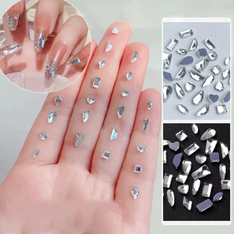Crystal White Nail Art Accessories - Luxury Flatback Rhinestones