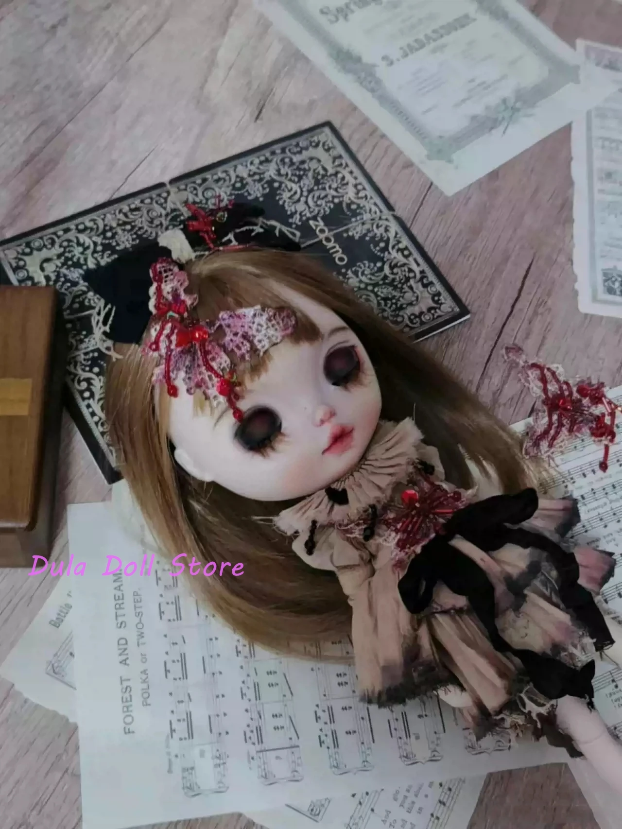 Dula Doll Clothes Dress Halloween Bloodthed Dark Burn Marks Gonna Blythe Qbaby Ob24 Ob22 Bjd Doll