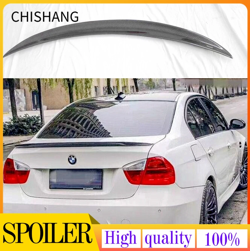 

P Style Rear Spoiler Carbon Fiber Add-on type Trunk Wings Duck for 318i 320i 325i 330i 2005-2011 For BMW E90 sedan