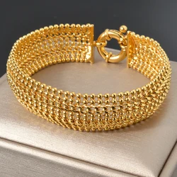 Luxurious 18K Gold - Plated Copper Link Bracelet - Bold Miami Curb Chain Design - 7in Length (18mm wide bracelet - A)