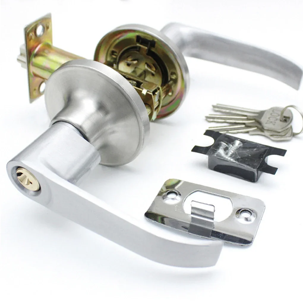 Door Handle Lock Round Entry Security Privacy Sliding Front Entrance Bedroom Living Room Household