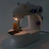 Household Night Light Electric Foot Pedal Straight Line Mini Hand Table Portable Sewing Machine 220V Two Thread Kit 3