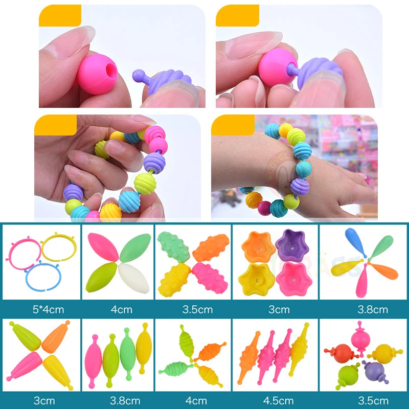 Child Pop Beads Girls Toys Creativity Needlework Kids Crafts Children's Bracelets Handmade Jewelry Fashion Kit Toy For Girl Gift images - 6