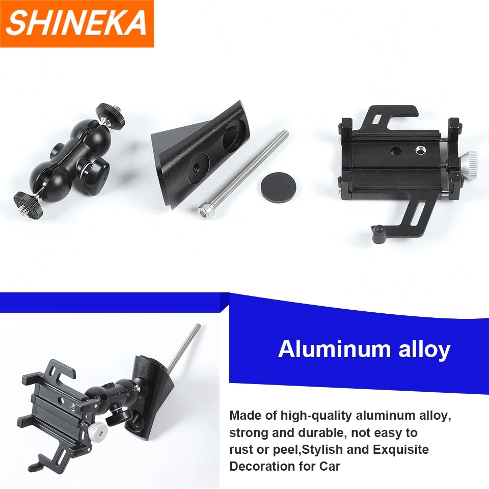 Phone Holder SHINEKA Car A-Pillar Adjustable Anti-shake Stable Phone Braket Accessories for Jeep Gladiator JT for Jeep Wrangler JL JLU + mobile phone holder