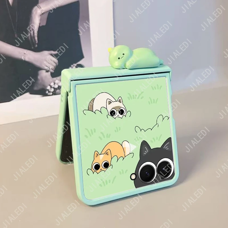Cute Bear Ears Hinge Phone case For Samsung Galaxy Z Flip 7 thumbnail 5