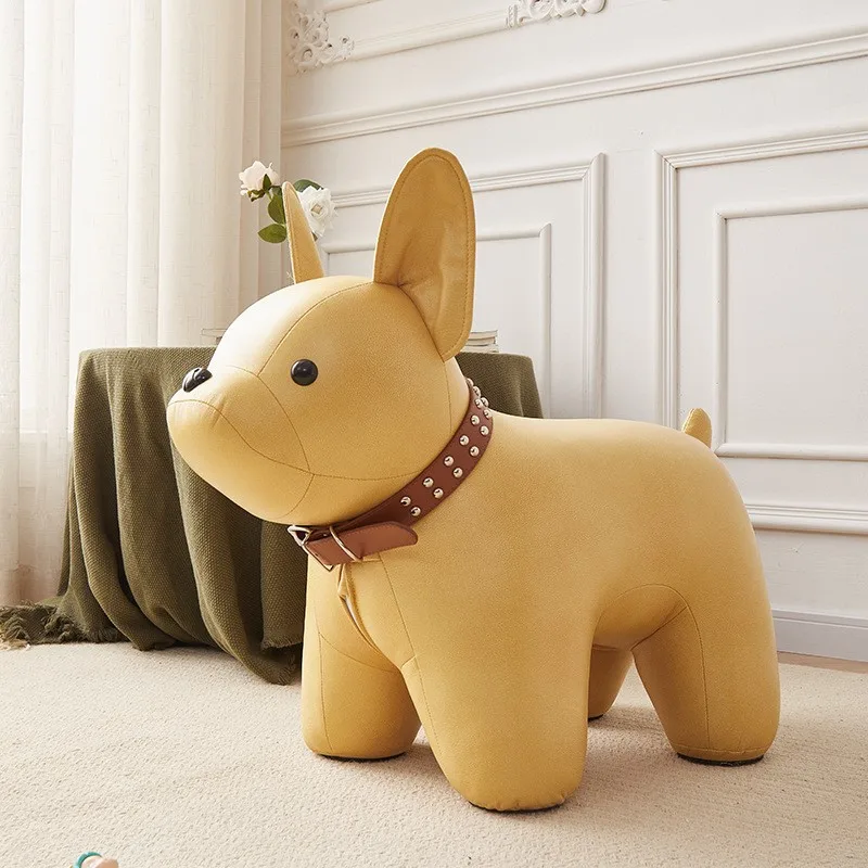 Cartoon cute law fighting dog stool children animal shoe stool for living room home door