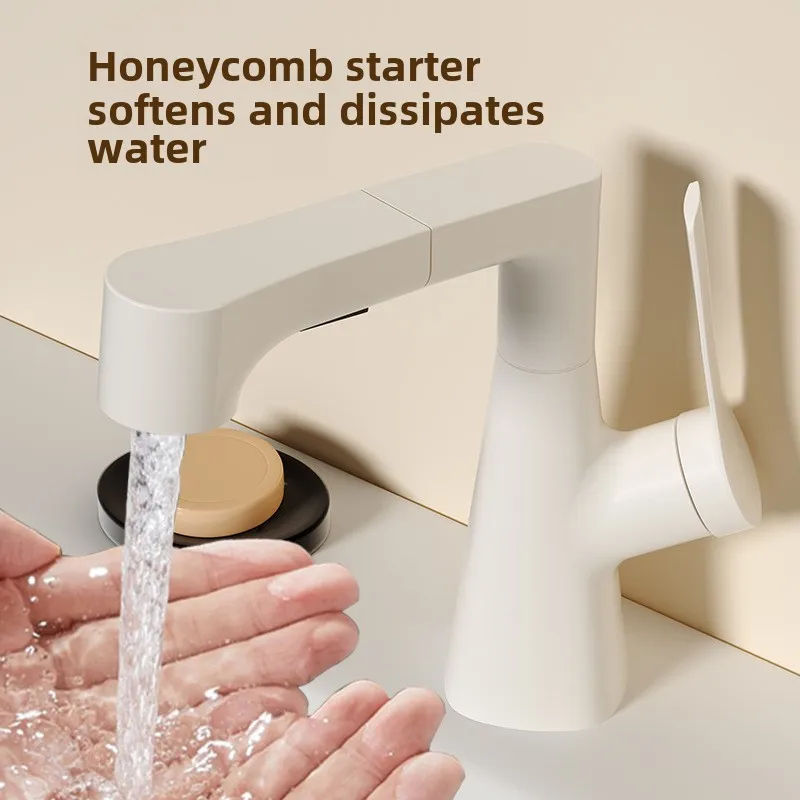High quality stainless steel multifunctional lifting universal pull-out faucet, washbasin, sink, bathroom, hot and cold faucet 3