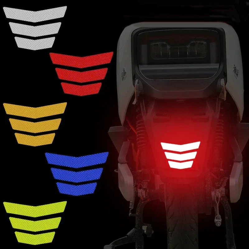3Pcs Motorcycle Stickers Reflective Warning Trapezoidal Arrow Tail Fender Racing Bumper Decal Adhesive Tape for Car Truck Bike