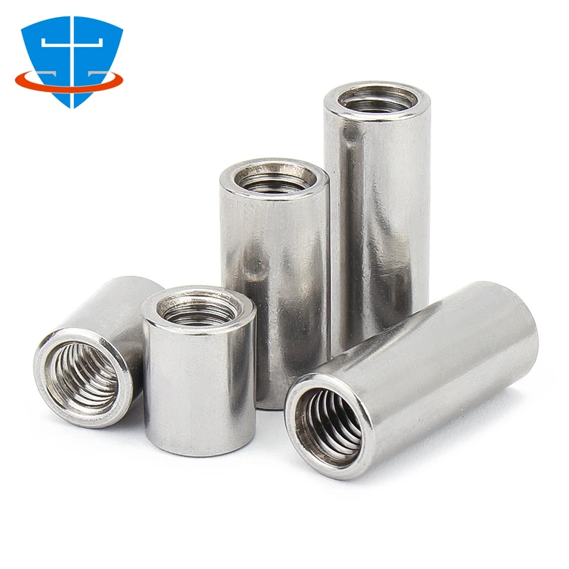 10pcs M3 M4 M5 M6 M8 304 Stainless Steel Lengthen Round Coupling Nut