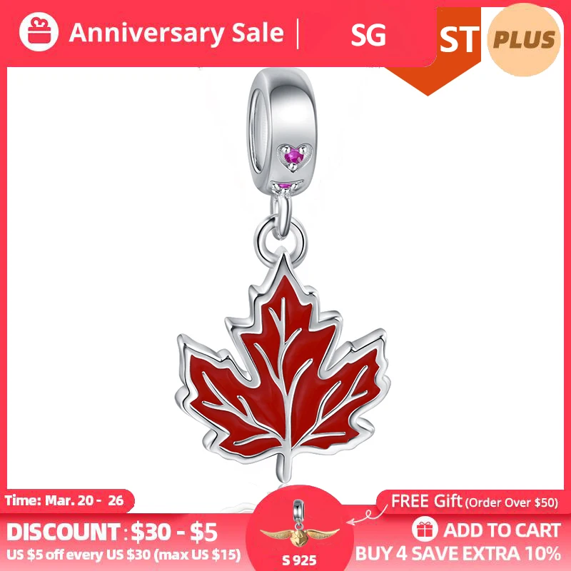 Pandora Maple Leaf Charm Canada Sterling Silver Charms Canada Sg
