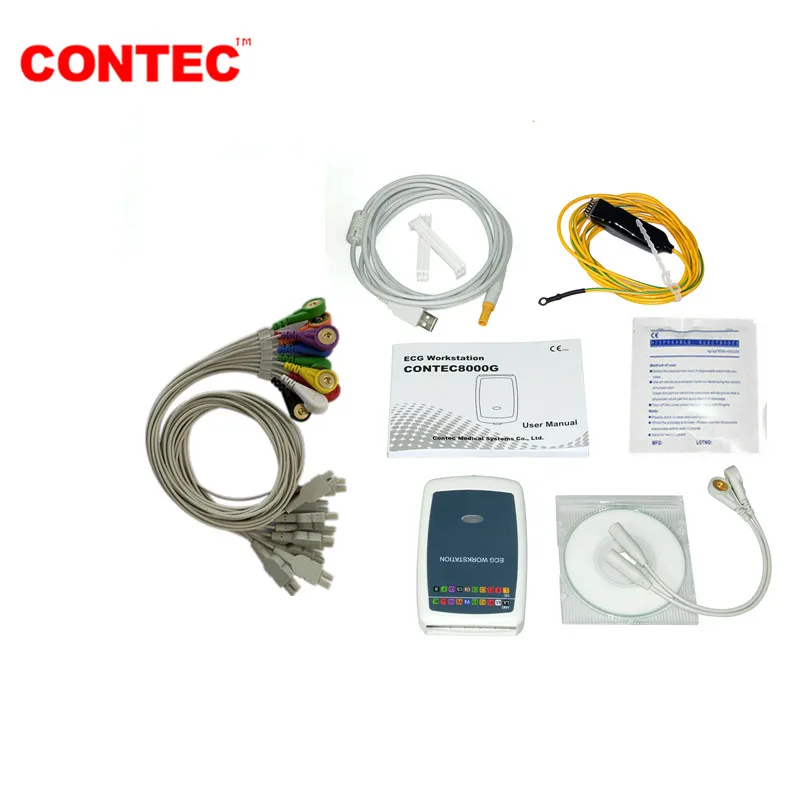 Multi-function PC ECG Workstation System 12 Lead Resting ECG,NEW CONTEC8000G