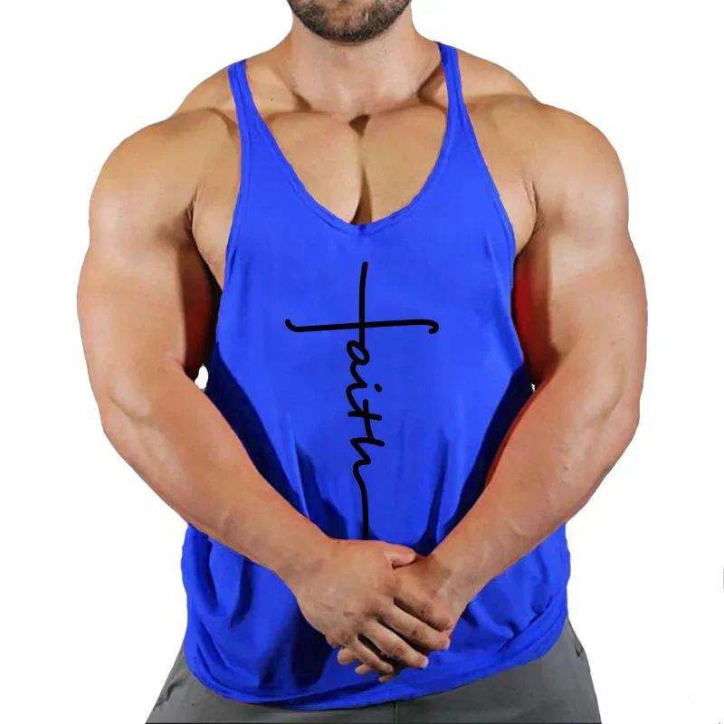 thumbnail image 1 of Camiseta sin mangas con capa Base y letras de Color sólido de verano para hombre, camiseta informal deportiva holgada al por mayor, 1 of 5
