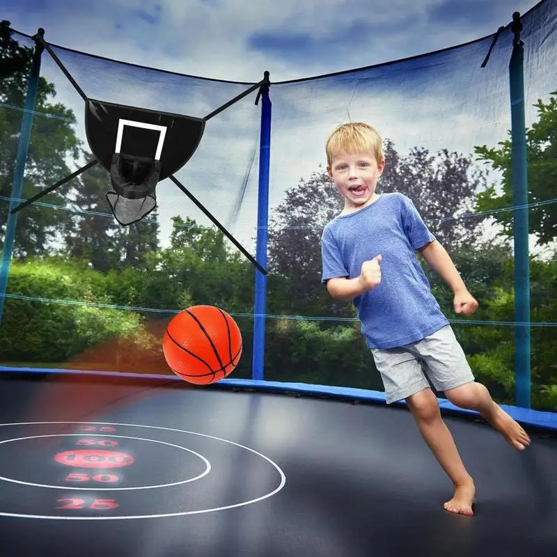 Basketball Hoop For Trampoline Children Soft Basketball Hoop Attachment With 4 Balls And Pump Trampoline Accessories For