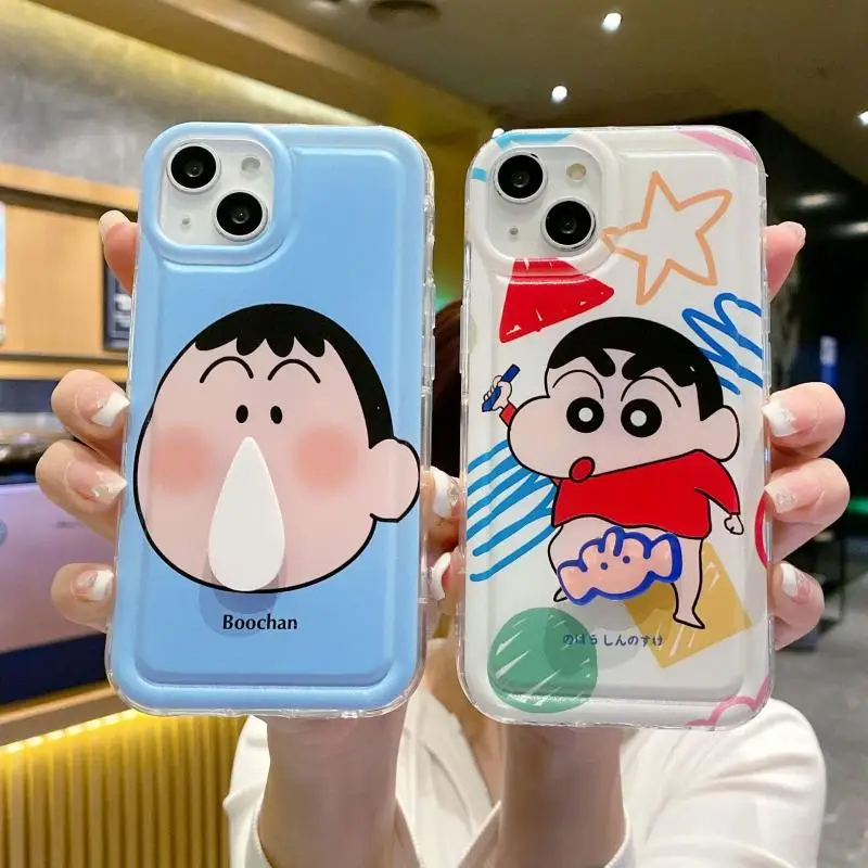 

Милый милый аниме Boochan чехол для телефона Iphone13 Pro синий мультяшный принт подушка безопасности мягкая оболочка предотвращает падение креативный подарок для девочек