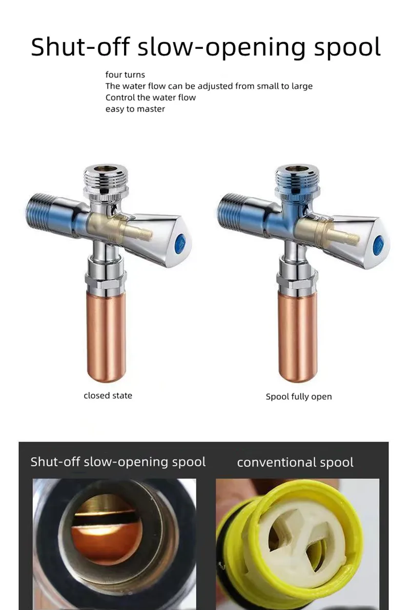 1PC DN15 IN DN20 OUT Wasser Hammer Eliminator Haushalt Wasser-absorbieren Wasser Hammer Dreieck Ventil Alle Kupfer Ventil schalter – Detail 2