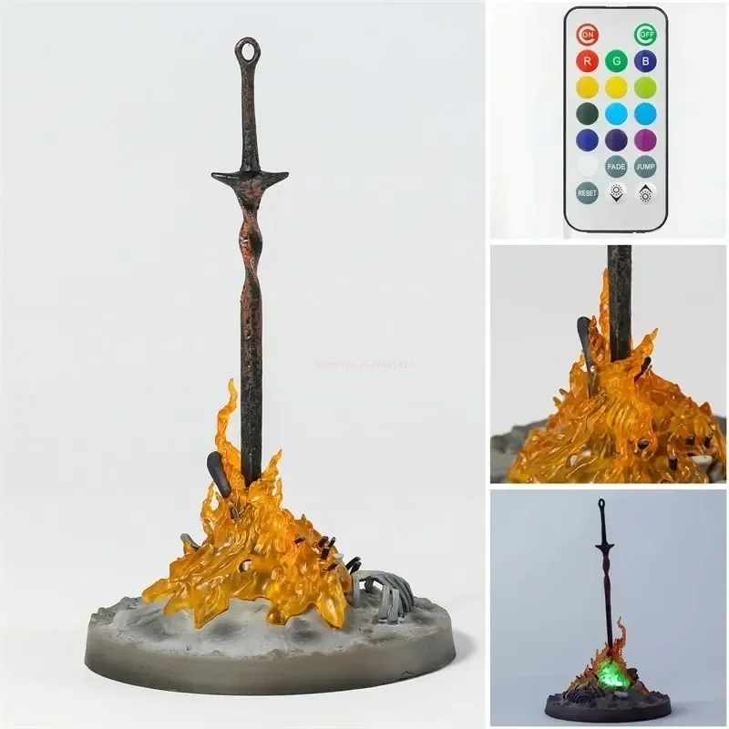 Dark Souls Action Figure Fuoco Incandescente Spada Illuminazione A Led Falò Illuminato Statua Illuminata Bagliore Spada Incandescente Modello Di Illum