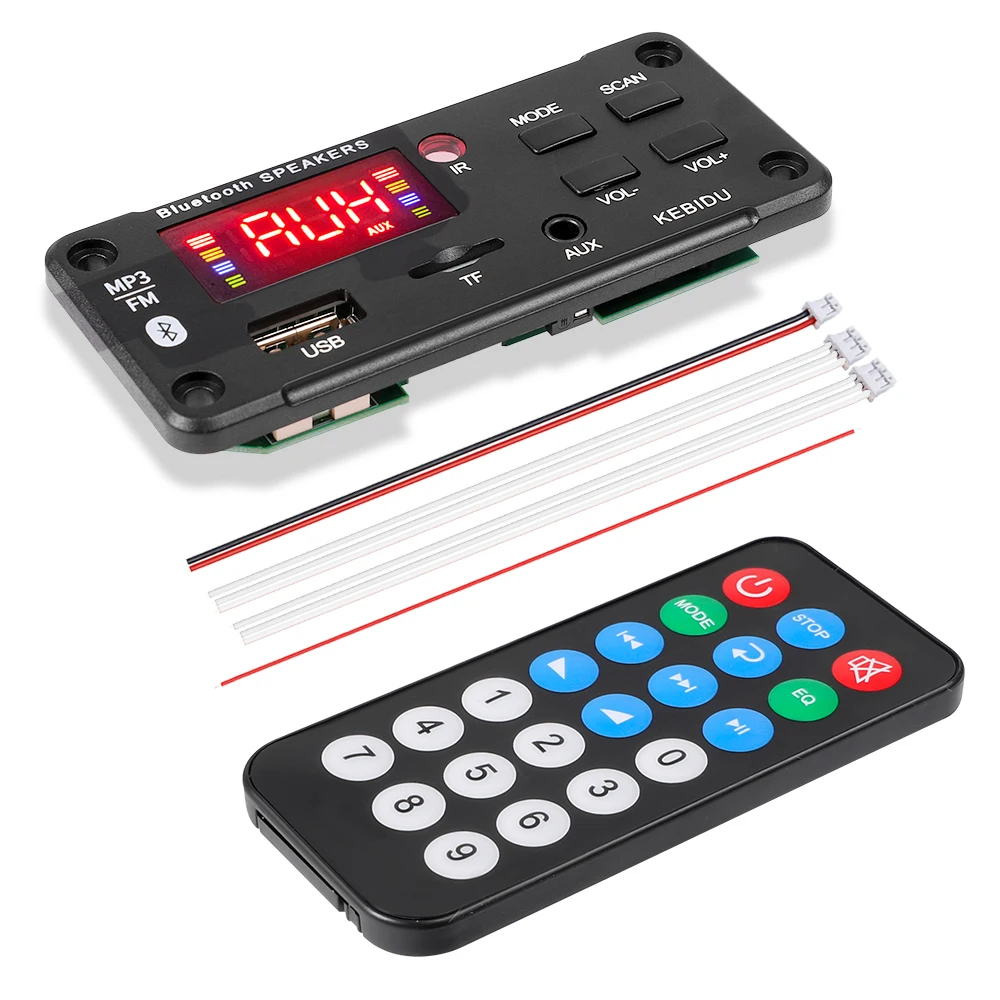 12V MP3 WMA Wireless Bluetooth 5.0 Decoder Board Audio Module USB FM TF Radio AUX Input For Car