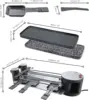 Raclette Party Grill with Granite Stone and Cast Aluminum Non Stick Grill Plate, Black 4