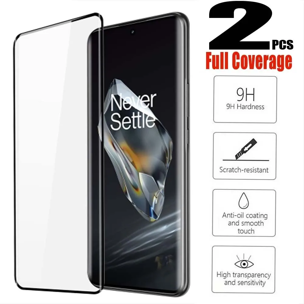 

2PC Tempered Glass for Oneplus 12 12R Ace 2 Pro 3 3v Film Phone Full Screen Protector Black Frame 9H Explosion-proof Hard Film