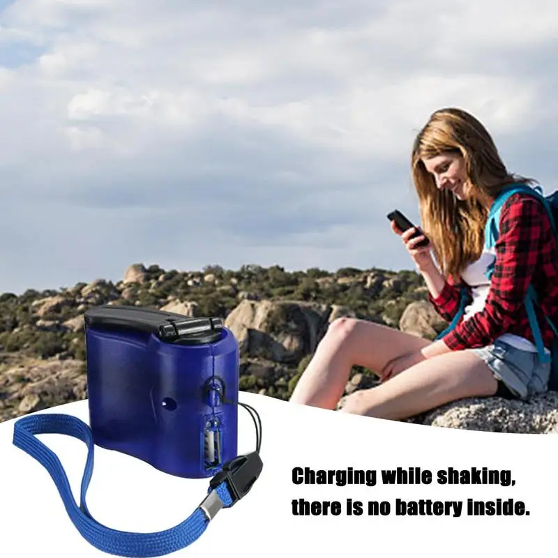 Solar Battery Charger Portable Charger Battery Hand Charger Power Bank with Led Light Power Bank Output Voltage 5V Hand Crank